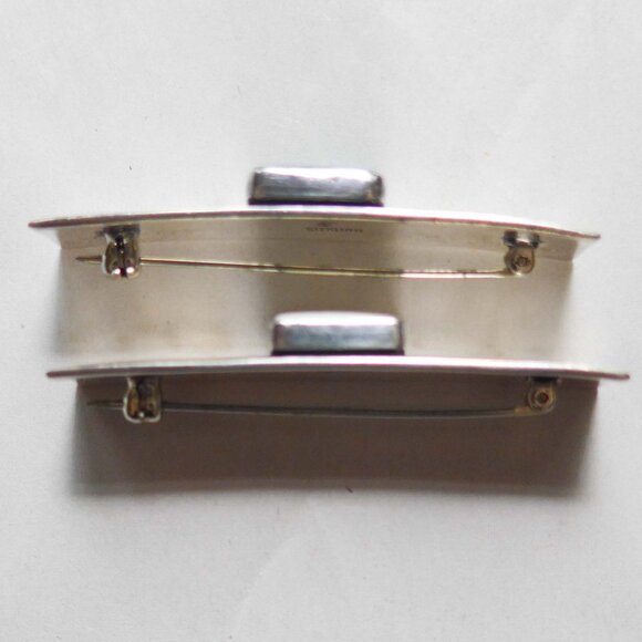 Set of two Sterling Silver Native American pins with stone inlay - Picture 10 of 12